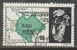 MEXICO 1067, Sesquicentennial of Chiapas Statehood. Used. (1361)