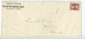 1870s Tolland CT 6 cent banknote double rate cover insurance agent [y7850]