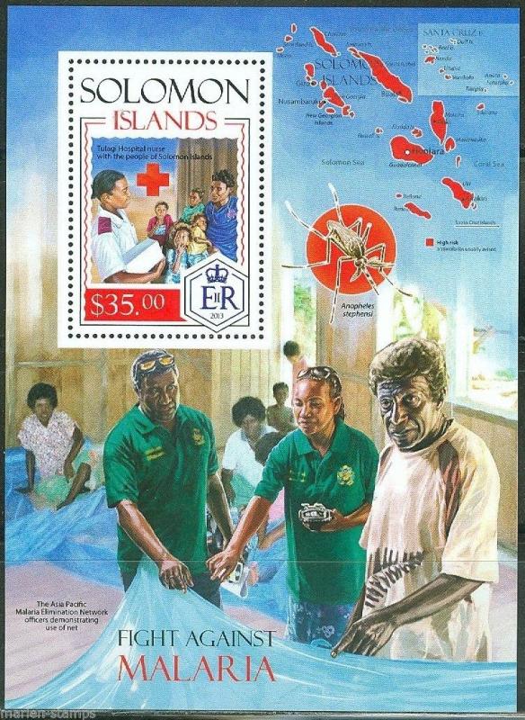 SOLOMON ISLANDS 2014 FIGHT AGAINST MALARIA SOUVENIR SHEET  MINT NH