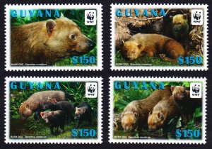 Guyana WWF Bush Dog 4v 2011 MNH SG#6752-6755