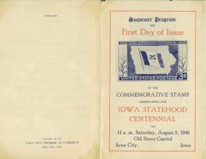 942 IOWA FIRST DAY CEREMONY PROGRAM NO STAMP MELLONE cat $90