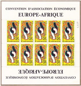 Congo C26 MNH 1965 Coupling Hooks Europe Africa Association Sheet of 10 VF