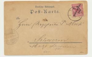 GERMAN EAST AFRICA 1899 TANGA TO SCHWERIN LOCAL CHILDREN 5pe RATE (SEE BELOW