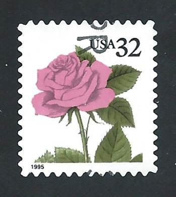 SC# 2492 - (32c) - Pink Rose, used single