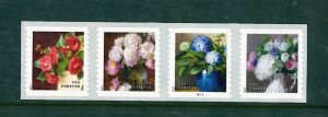 US Scott # 5233 - 5236 Coil Garden Flowers, strip of 4 2017 MNH