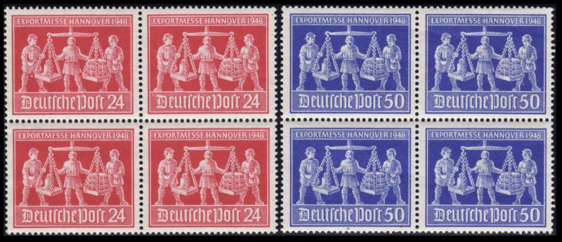 Germany # 584-585 1948 Hanover Fair Block Set MNH