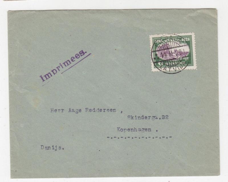 LATVIA, 1929 cover, 6s., Liepaja to Copenhagen, Denmark.