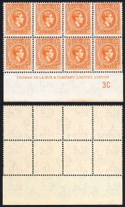 Jamaica SG121b 1/2d Orange Plate 3C U/M