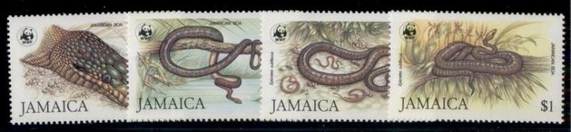 JAMAICA #591-4, Complete Snake set, og, NH, VF, Scott $45.50