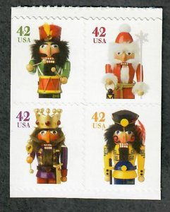 4364 - 4367 Nutcrackers MNH block of 4 from booklet