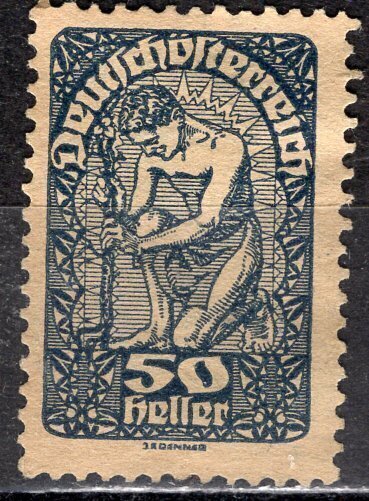 Austria; 1920: Sc. # 215a: MH Single Stamp > Thick paper