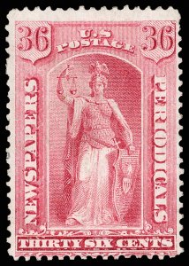 United States #PR18 Mint rg fine   Cat$350 1875, 36¢ rose