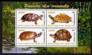 BURUNDI - 2011 - World Fauna, Turtles - Perf 4v Sheet - MNH - Private Issue