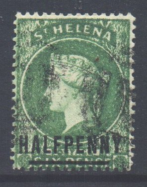 Saint Helena Scott 33 - SG35, 1884 Victoria 1/2d on 6d used