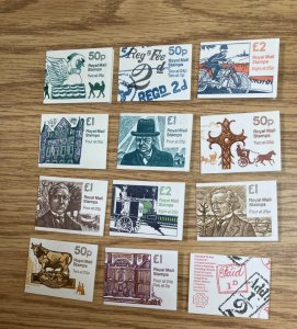 KAPPYSTAMPS GREAT BRITAIN BOOKLETS  TWELVE  DIFFERENT  H628