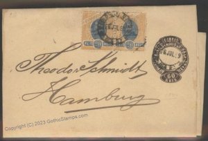 Brazil 1899 Upfranked Postal Periodical Wrapper to Hamburg Germany Cover G112480