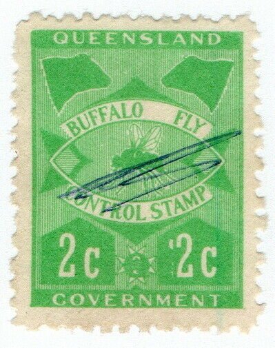 (I.B) Australia - Queensland Revenue : Buffalo Fly 2c