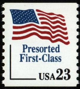 SC#2605 23¢ Stars & Stripes Coil Single (1991) MNH