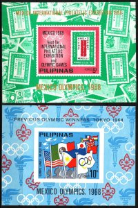 Philippines 1968 Olympic Games Mexico 2 S/S MNH** Mi:Bl.III/IV 35.00Eur.