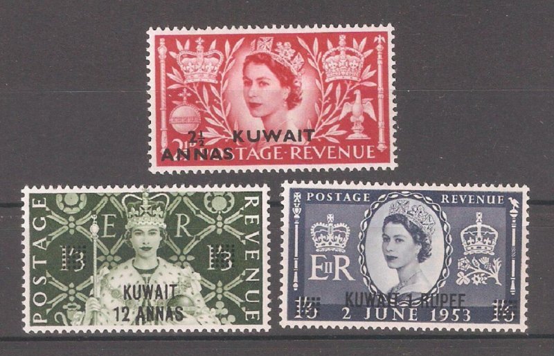 Kuwait 1953,QEII Coronation Issue Short Set,Sc 113//116,VF MLH*OG