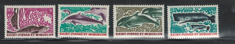 ST. PIERRE & MIQUELON 1969 MARINE LIFE #389 - 392 MH $17.10