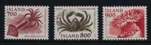 Iceland 610-2 MNH Marine Life, Crab, Squid