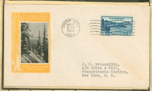 US 745 1934 6c Crater Lake National Park on a Harry Ioor cacheted FDC