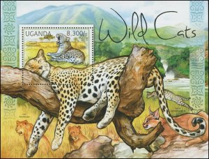 Uganda 2012 Sc 1939 Leopard Lion Serval Caracal CV $6.25