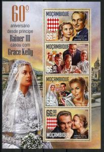 MOZAMBIQUE 2016 60th WEDDING ANNIVERSARY PRINCESS GRACE & KING RAINER SHEET MINT