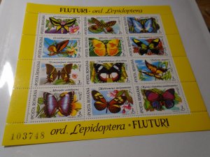 Romania  #  3696   MNH  Butterflies  complete sheet