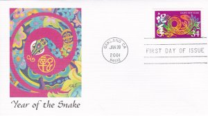 United States # 3500, Year of the Snake, Fleetwood Cacheted First Day Cover