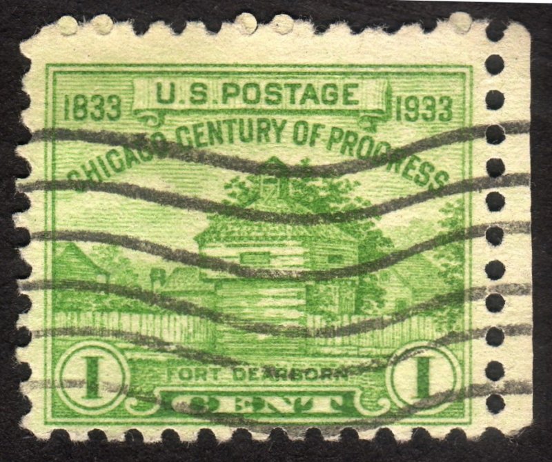 1933, US 1c, Restoration of Fort Dearborn, Used, Sc 728