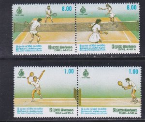 Sri Lanka # 974a & 976a, Tennis Association 75th Anniversary, NH, 1/2 Cat.