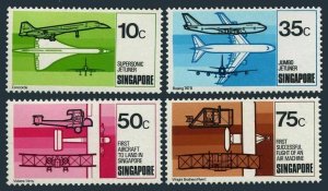 SINGAPORE SC#312-315 1978 5TH ANNIVERSARY OF 1ST POWERED FLIGHT  MNH