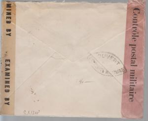 1944 Papeete Tahiti Censored Dual Cover to USA 