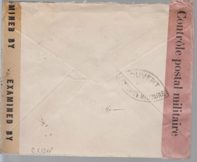 1944 Papeete Tahiti Censored Dual Cover to USA 