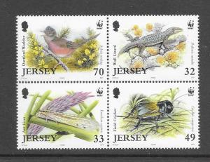 BIRDS - JERSEY WWF #1134-7 (1)  MNH