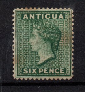 Antigua QV 6d deep green SG29 mint Toned Gum WS36211