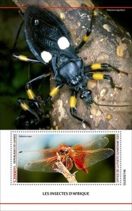 Guinea - 2023 Insects of Africa, Dragonfly - Stamp Souvenir Sheet - GU230214b