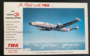 1960 Santa Fe NM USA Picture Postcard Cover FDC To Washington DC TWA Jetstream