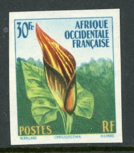 French Colony 1958 French West Africa 30fr Flowers #120 IMPERF MNH H275 ⭐⭐