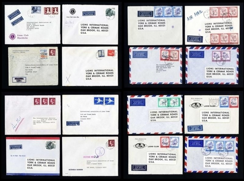 240 Lions Club of the World Covers to Lions International - Shipping Included