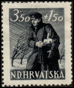 Croatia B77 - Unused-NG - 3.50k+1.50k Postman (1945) (cv $0.40)