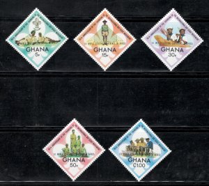 Ghana 1973 World Scouting Conference in Africa Overprint Scott # 484 - 488 MNH