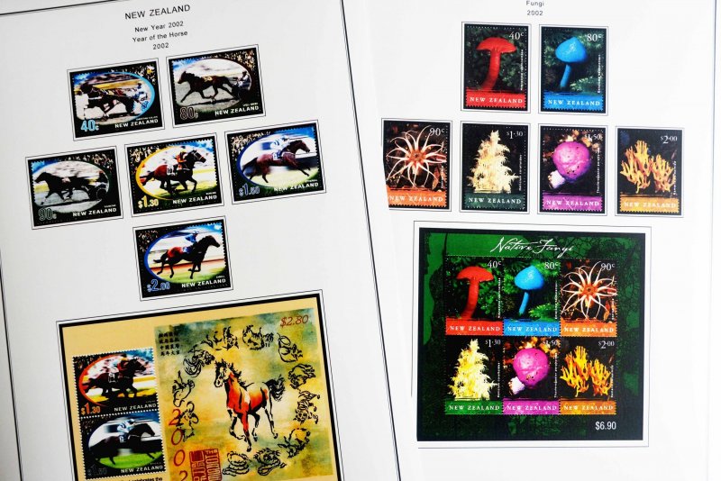 COLOR PRINTED NEW ZEALAND 2000-2004 STAMP ALBUM PAGES (88 illustrated pages)