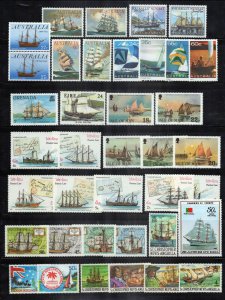 Sailing Ships Stamp Collection MNH Ships Boats Exploration ZAYIX 0424S0319