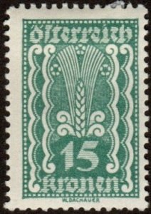 Austria 259 - Mint-H - 15k Symbols of Agriculture (1922) +