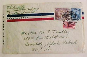 COLOMBIA US CONSUL AUTOGRAPH 1942 CENSORED TO USA