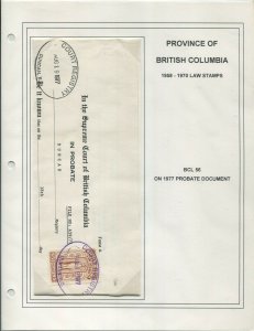 CANADA REVENUE BCL56 USED BRITISH COLUMBIA LAW STAMP DOCUMENT