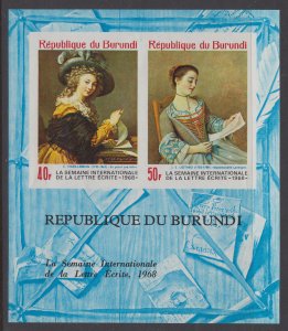 Burundi C86-C87 Paintings Imperf Footnoted Souvenir Sheet MNH VF